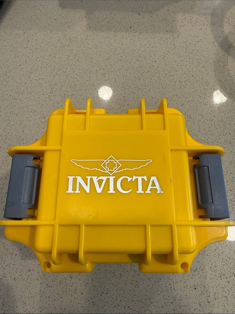 Invicta Yellow Watch Storage Case with Gray Latches